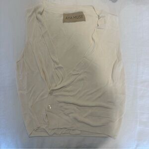 Aya Muse Cream Knit Top